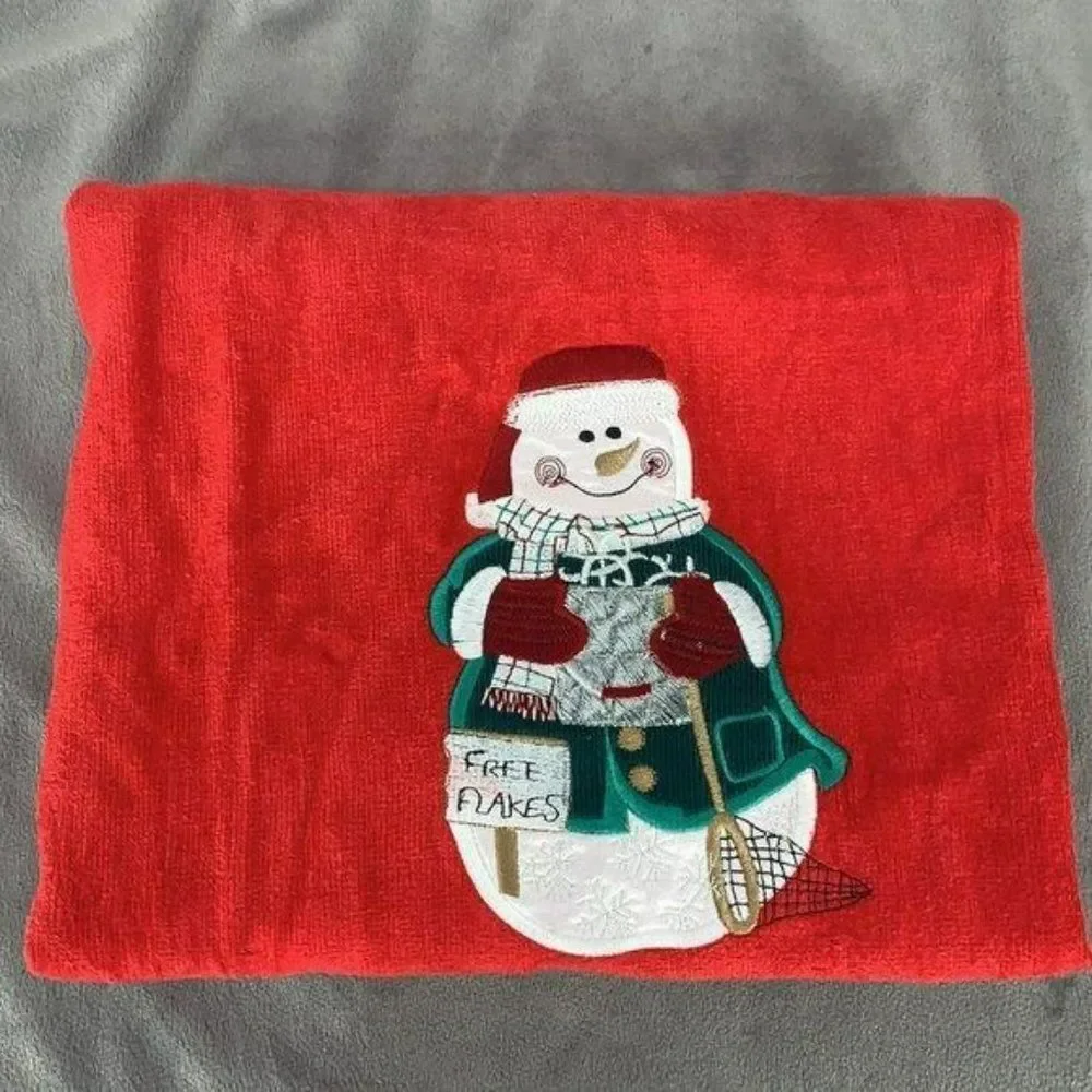 Saturday Knight Ltd‎ Vintage 90'S Y2K Red Snowman Bath Towel 42
